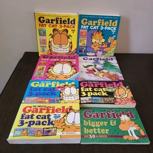 LOTE DE CÓMICS GARFIELD 6x Fat Cat Paquete de 3 # 5,6,8,9,12 y 13 + Único #30 y Álbum #6 - Imagen 1 de 23