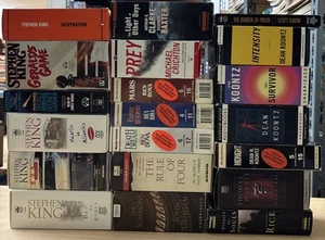 Lot 20 Horror Thriller Science Fiction Books On Cassette Audiobooks Stephen King - Picture 1 of 9