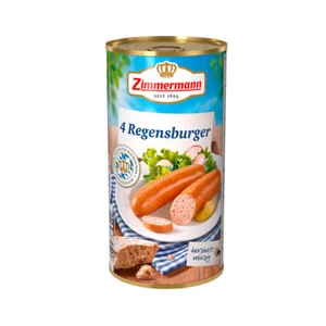 Zimmermann Regensburger Würstchen 4 Stück ATG 250g Dose 550g - Picture 1 of 1