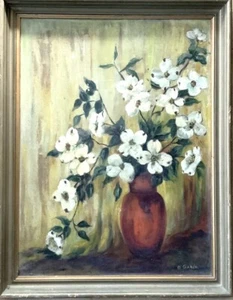 Beautiful Flower Vase Still life oil painting signed by Gable Board 20x26 Framed - Picture 1 of 6