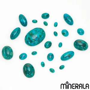 CABOCHON OVALE PIETRA TURCHESE PRESSATA NATURALE 4x6mm-18x25mm WP00083 - Foto 1 di 12