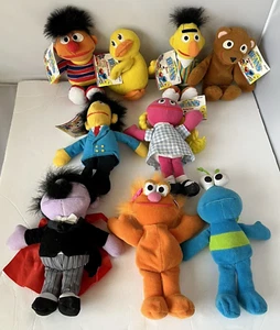 De colección Años 90 Tyco Plaza Sésamo Peluche Muppets 8” Lote de 9 Personajes Bert Ernie 1997 - Imagen 1 de 16