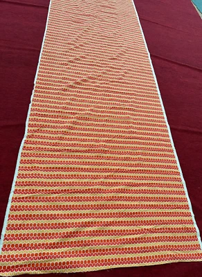 Vintage geometrischer Flower Power Hippie orange Stoff Material 70er Jahre - 9,5qm - Bild 1 von 4