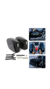 Bolsa de sillín rígida grande negra viva maletero con soportes para motocicleta compatible... - Imagen 1 de 4