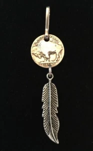 Authentic Buffalo Nickel Zipper Pull!  Jacket Handbag Purse Charm!  Us Seller! - Picture 1 of 4