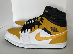 Nike Air Jordan 1 Mid Men’s Size 8 University Gold White Black 554724-170 - Picture 1 of 9