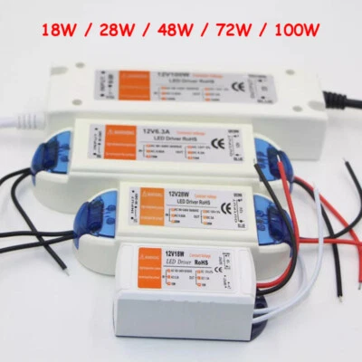 DC 12V Transformer 18/28/48/72/100W Led Driver Power Adapter For LED Strip Light - Image 1 of 4