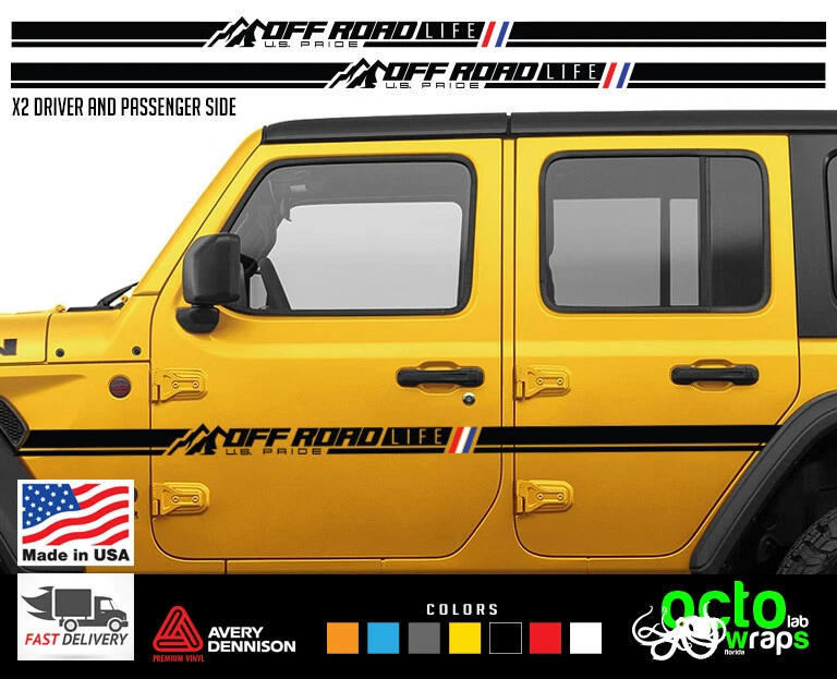 Se adapta a Jeep Wrangler Rubicon Gladiator Sahara Mojave OFF ROAD LIFE 2 puertas pegatina  Foto 1 de 1
