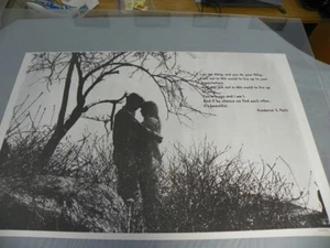 Vintage Poster Frederick S Perls Zitat über die Liebe schwarz-weiß dickes Einsteckpapier - Bild 1 von 3