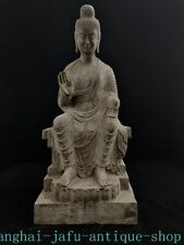 Old China Large stone carved Northern Wei Buddha Sakyamuni statue sculpture