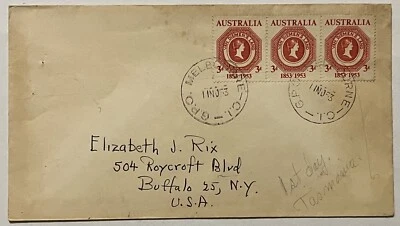 1953 TASMANIA FDC FIRST DAY COVER CORONATION YEAR QUEEN ELIZABETH II - Image 1 of 4