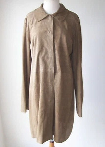 SCERVINO STREET Tan Suede Laser Cut Jacket Coat 48 10 12 - Picture 1 of 3