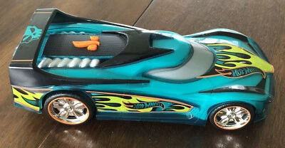 Hot Wheels Hyper Racer Car Toy State Green Blue Flashing Light Sound 2015 Moves! - Image 1 of 4