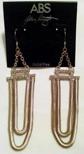 NWT $85 ABS ALLEN SCHARTZ Rhinestone Nickel Free Designer Earrings New - Picture 1 of 2