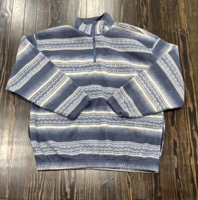 Bugle Boy Company Estampado Azteca 1/4 Cremallera Vellón Hombre Grande Azul Poliéster  Foto 1 de 4