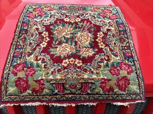 Auth: 1920's Lavar Kirman Botaical Square Wool Collectible Cutie Red 18x18" NR - Picture 1 of 14