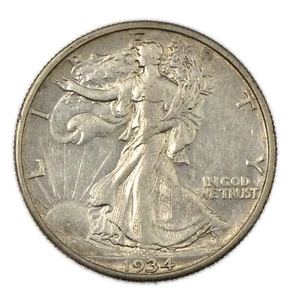 1934-D Denver Walking Liberty Silver Half 50c Almost Uncirculated AU+ - Picture 1 of 2