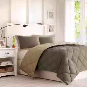 Madison Park Reversible Down Alternative 3M Scotchgard Comforter Mini Set, Brown - Picture 1 of 2