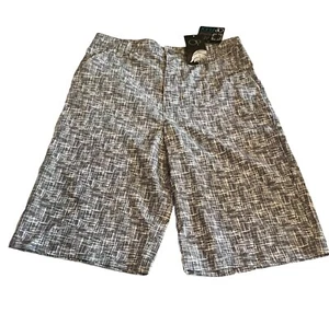 Op Flex 4 way Stretch Teen Boys Golf shorts Grey White Adjustable Button Size 18 - Picture 1 of 4