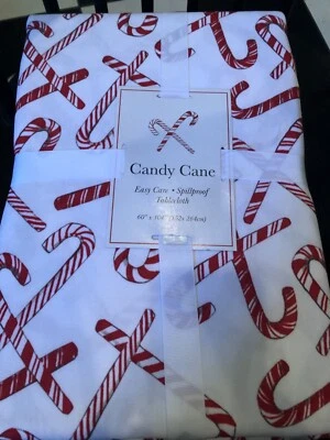 Benson Mills CANDY CANES 60 x 104" Red & White Tablecloth -- NWT - Image 1 of 4