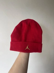 jordan brand beanie red hat metal gold logo - Picture 1 of 4