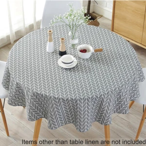 Round Table Cloths Cotton Linen Cover Garden Dining Tableware·. - Picture 1 of 14