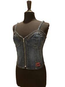 Harley Davidson Embroidered Bustier Corset Tank Top Size Medium - Picture 1 of 10