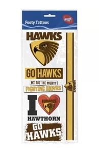 Hawthorn Hawks AFL Temporary TATTOO Sheet Official AFL Merchandise - Picture 1 of 1