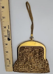 Vintage 60's Purse Whiting & Davis Chain Evening Bag 1960s Gold Color MCM - Picture 1 of 15