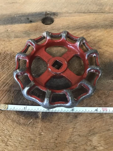 Vintage Faucet Knob Dial Red Steampunk Metal Ornate Valve Garden 12 Side Cover