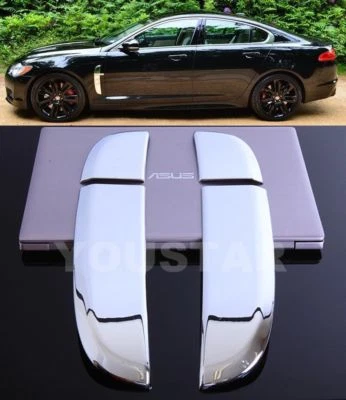 UNICUS Side Shark Vent Covers 2x for Jaguar XF XFR 08 - 11 Pre-LCI BRIGHT CHROME - Image 1 of 4