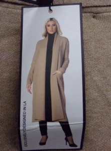 Max Sport Open Front Long Knit Cardigan Duster Carmine Sweater Size M ~ $268 NEW - Picture 1 of 5