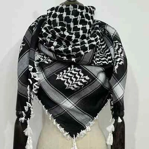 Shemagh Black Keffiyeh Arab Scarf All Original Made In Palestine Hatta Kufiya - Picture 1 of 8