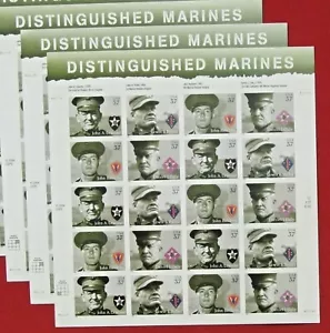 Three x 20 = 60 of DISTINGUISHED MARINES 37¢ US Postage Stamps. USA Sc 3961-3964 - Picture 1 of 6