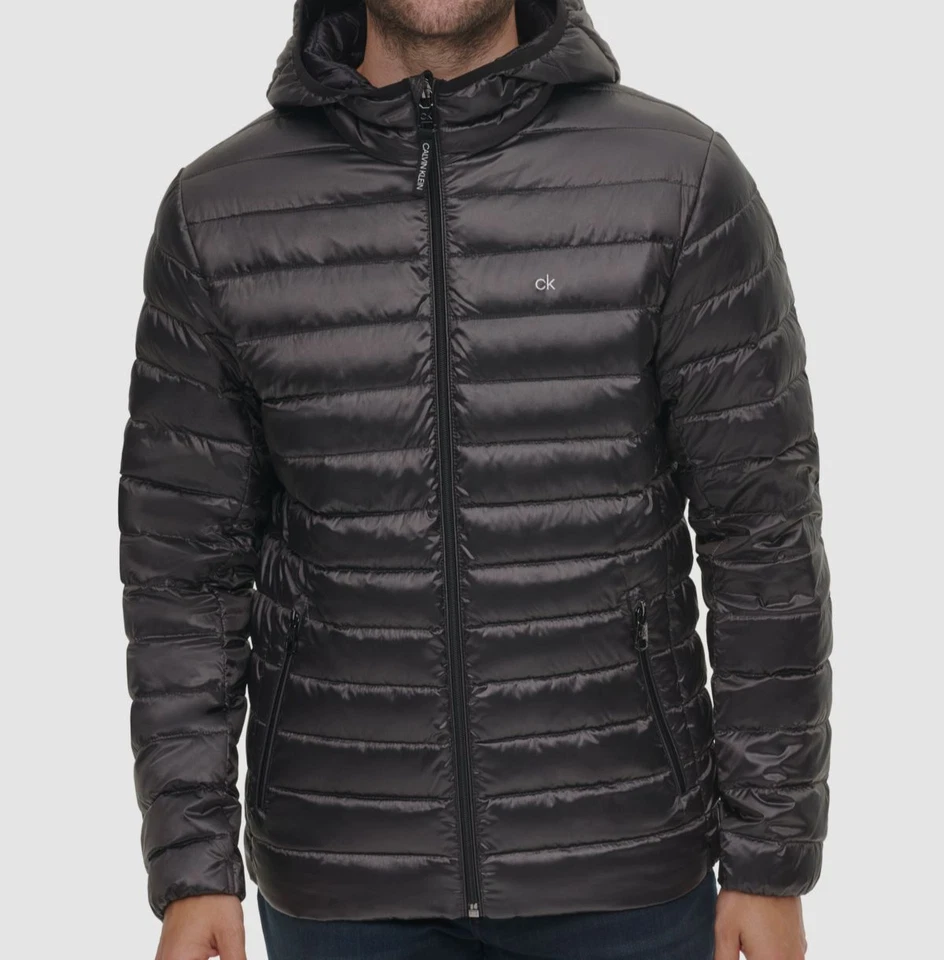 Abrigo chaqueta acolchada con capucha gris para hombre Calvin Klein talla XS Foto 1 de 1