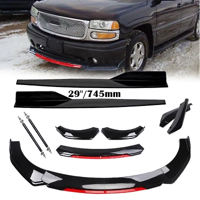 For GMC Sierra 1500 Front Rear Bumper Lip Spoiler Splitter Side Skirt Body Kits - Image 1 of 4