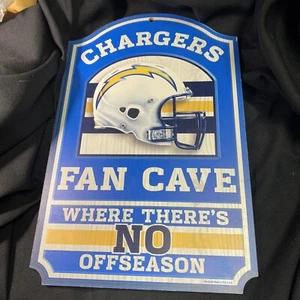 Los Angeles Chargers FAN CAVE HARDBOARD WOOD SIGN 11"X17" NFL LICENSED USA - Picture 1 of 5