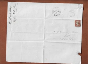 1844 Cover from Welshpool with 1d Red with Maltese Cross - Picture 1 of 2