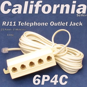RJ11 Jack 5 Way Outlet Telephone Phone Modular Line Splitter Plug Adapter 6P4C - Picture 1 of 11