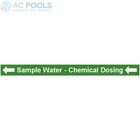 Pool Plantroom Pipe Label - Sample Water Chemical Dosing (Left) - Green