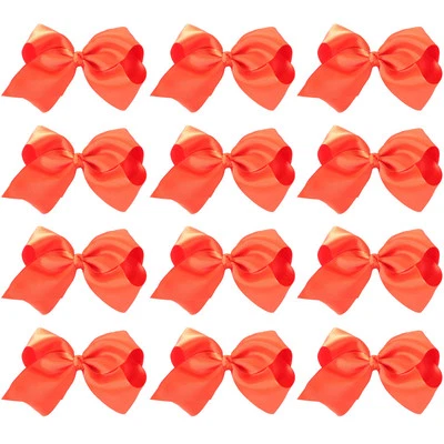 ScarvesMe 12pc Baby Girls Teens Women 6 Inch Solid Alligator Clip Cute Hair Bows - Image 1 of 4