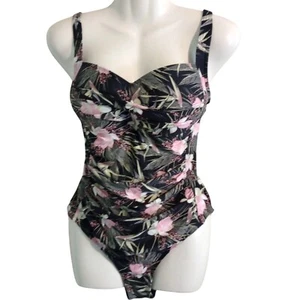 Traje de baño de una pieza con estampado floral Niptuck talla 8 copa multiajuste correas ajustables - Imagen 1 de 6