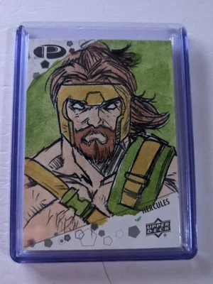 2021 Upper Deck Marvel Premier 1/1  Hercules Sketch By Jeffrey Benitez - Image 1 of 2
