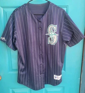 Seattle Mariners Majestic Authentic Jersey Reversible Size Large Blue Vintage - Picture 1 of 11