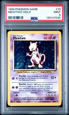 1999 Pokemon Game Mewtwo Holo 10/102 PSA 9 MINT Fresh Grade - Image 1 of 2