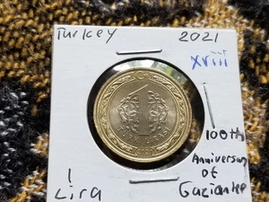 Turkey 1 Lira 2021 Circulated - 100th Anniversary Gaziantep - xviii - Picture 1 of 2