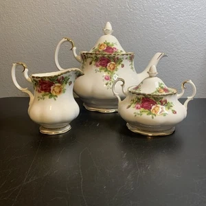 Royal Albert Old Country Roses Teapot Sugar And Creamer - Picture 1 of 24