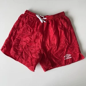 Vintage Umbro rot kariert Nylon Fußballshorts Erwachsene Medium Herren USA 80er 90er - Bild 1 von 11