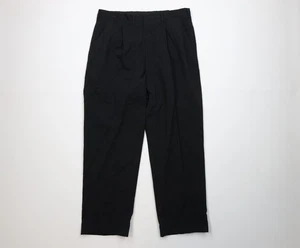 Vintage 50s Rockabilly Mens 34x29 Rayon Gabardine Chino Pants Black Plaid USA - Picture 1 of 11