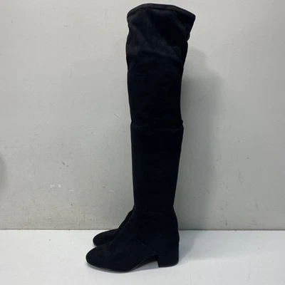 Bota sobre la rodilla lisa negra ceniza para mujer talla 7,5 Foto 1 de 4